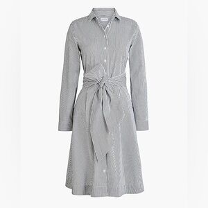 J. Crew Tie-waist shirtdress in cotton poplin